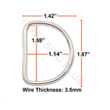 1.5 Inch Light Welded D Rings Nickel