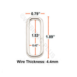 1.5" Welded Rectangle Ring 4.4mm Wire 38mm