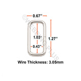 1" Light Welded Rectangle Rings 3mm Wire