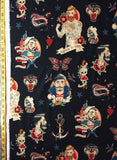 Anchors Away Black Alexander Henry Fabric Male Pin up Fabric