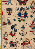 Sailor nautical Cotton fabric