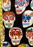 Mexican Sugar Skull Cotton fabric Candy Skull day of the dead