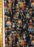 Fiesta De Los Muertos Black - Alexander Henry Fabric
