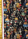 Fiesta De Los Muertos Black - Alexander Henry Fabric