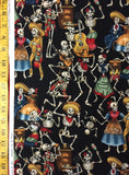 Fiesta De Los Muertos Black - Alexander Henry Fabric