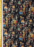 Fiesta De Los Muertos Black - Alexander Henry Fabric