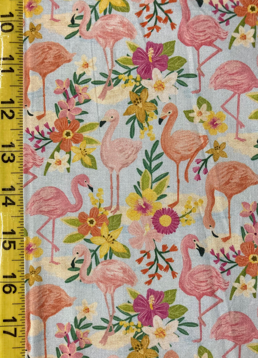 Tropical Flamingos Timeless Treasures Fabric Webbing Plus