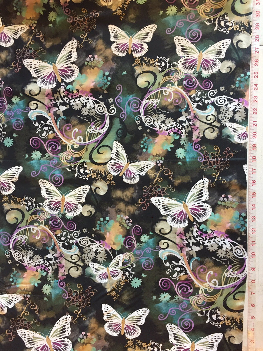 Butterflies Filigree Flutter - Michael Miller Fabric – Webbing Plus