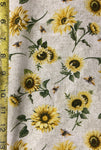 Sunflowers cotton fabric by the yard 