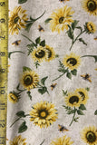Sunflowers cotton fabric by the yard 