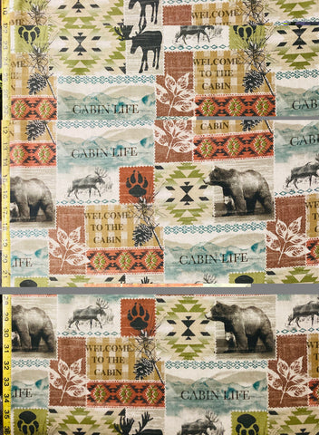 Cabin Life Patch - Michael Miller Fabric