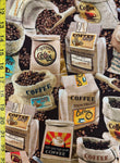 Coffee Bags of Beans by Michael Miller Cotton Fabric