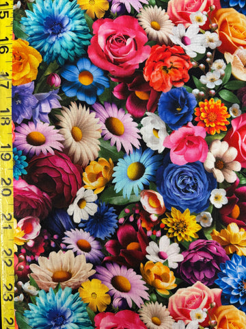 Day of The Dead Flowers by Timeless Treasures Fleur -CD3603
