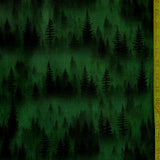 Trees green cotton fabric 