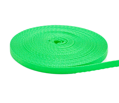 1/2 Inch Hot Green Nylon Webbing - Medium Weight Nylon