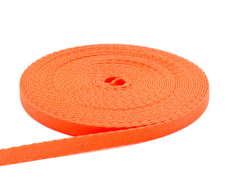 1/2 Inch Hot Orange Nylon Webbing Medium Weight Nylon