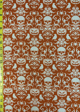 Spooky Damask Orange Timeless Treasures