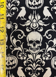 Spooky Damask Black - Michael Miller