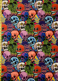neon skull alexander henry cotton fabric  9058