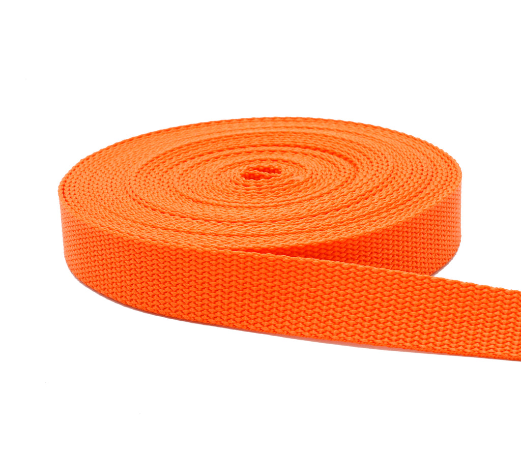 1 Inch Orange Polypropylene Webbing - 1 Heavy Weight Polypro Strap –  Webbing Plus