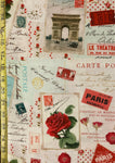 Paris postcard cotton fabric 