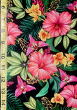 Hibiscus Flowers  Cotton Fabric 