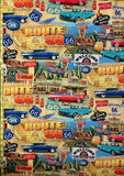 Route 66 the mother road cotton fabric 