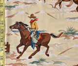 Cowboy and horse cotton fabric 