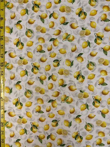 Tossed Lemons Cream Timeless Treasures Cotton Fabric 