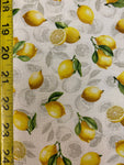 Country farm summer lemon fabric 