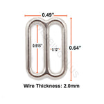 1/2 Inch Nickel Triglide Slides 2mm Wire Thickness 