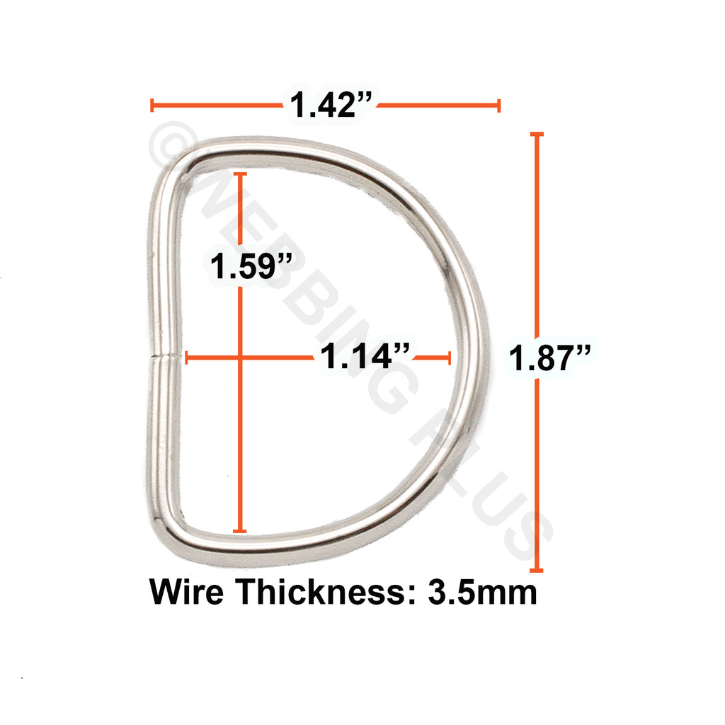 1.5 Inch Heavy Welded D Rings Nickel – Webbing Plus