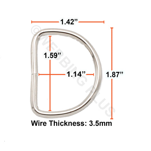 1.5 Inch Heavy Welded D Rings Nickel – Webbing Plus