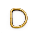 3/4 Inch Welded D Rings Antique Brass .75 Aged Brass Dee Rings