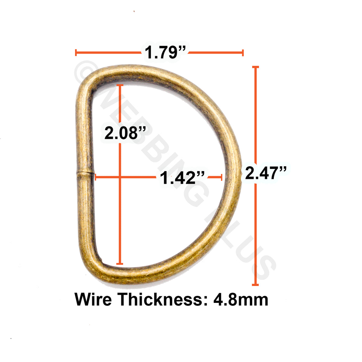 D Rings 2 Inch 2 Inch Heavy Welded D Rings Antique Brass – Webbing Plus