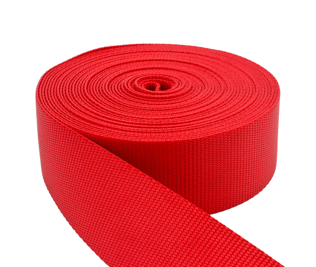 2 Inch Red Nylon Webbing - Medium Weight Nylon – Webbing Plus