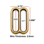 5/8 Inch Antique Brass Triglide Slides 2.8mm wire thickness