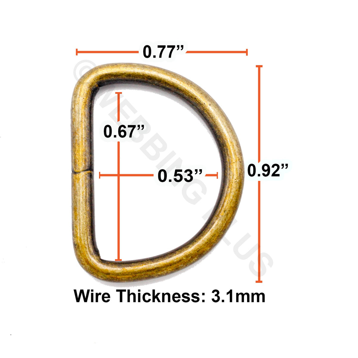 5/8 Inch Welded D Rings Antique Brass – Webbing Plus