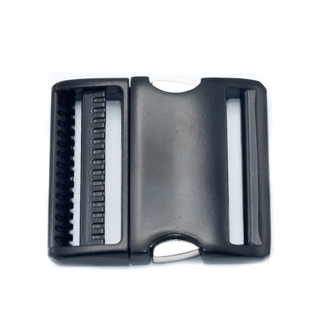 1.5 Inch Black Polished Metal Buckle 1.5" Black Aluminum Polished Side Release Adjustable Buckle