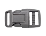 Dark Grey 1 Inch Contoured Plastic Buckles Gray Adjustable 1" Curved Charcoal Pet Collar Clips