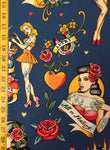 Don't Gamble With Love Blue  - Alexander Henry Fabric