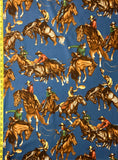 Cowboy on horse back cotton fabric 
