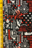 Firefighter Words - Timeless Treasures Fabric