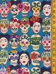 Gotas de Amor Blue - Frida Kahlo  - Alexander Henry Fabric