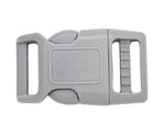 Grey 5/8 Inch Contoured Plastic Buckles Gray Adjustable 5/8" Curved  Pet Collar Clips