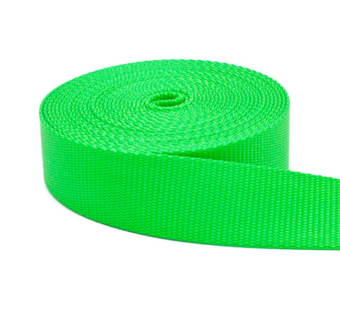 1.5 Inch Hot Green Nylon Webbing - Medium Weight Nylon