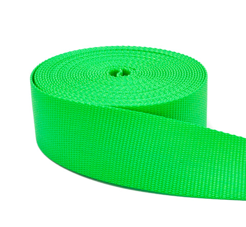 2 Inch Hot Green Nylon Webbing - Medium Weight Nylon