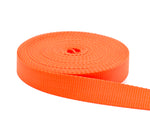 1 Inch Hot Orange Nylon Webbing - Medium Weight Nylon