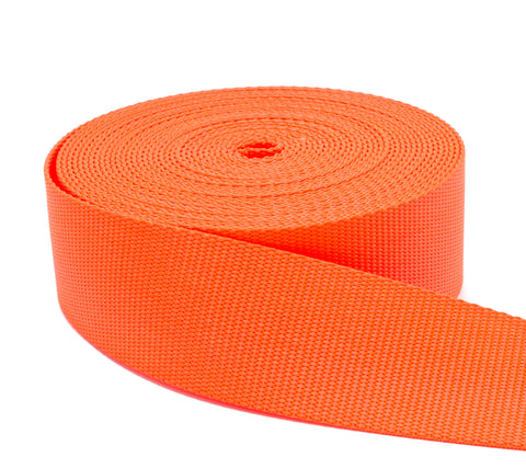 2 Inch Hot Orange Nylon Webbing - Medium Weight Nylon