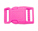 Hot Pink 1 Inch Contoured Plastic Buckles Adjustable 1" Curved Pet Collar Clips